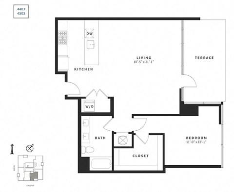 a floor plan of a bedroom apartment